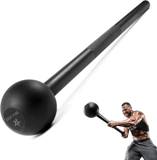 Steel Mace Bell for Strength Training, Shoulder, Grips & Forearms Workouts - Weight Available: 5, 7, 10, 15, 20, 25, 30 Lbs