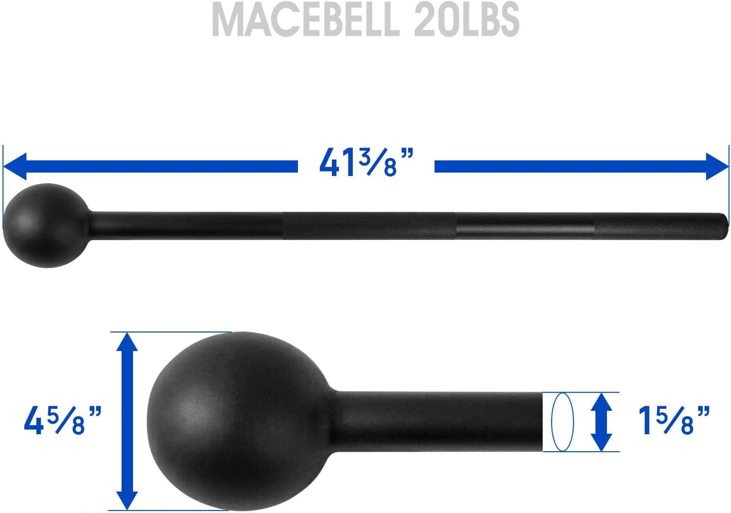 Steel Mace Bell for Strength Training, Shoulder, Grips & Forearms Workouts - Weight Available: 5, 7, 10, 15, 20, 25, 30 Lbs