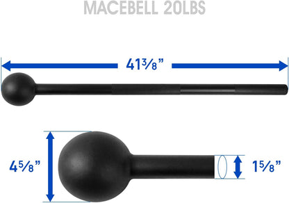 Steel Mace Bell for Strength Training, Shoulder, Grips & Forearms Workouts - Weight Available: 5, 7, 10, 15, 20, 25, 30 Lbs