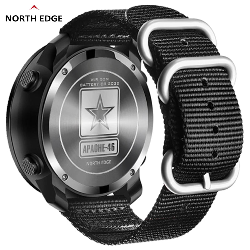 APACHE-46 Men Digital Watch Outdoor Sports Running Swimming Outdoor Sport Watches Altimeter Barometer Compass WR50M