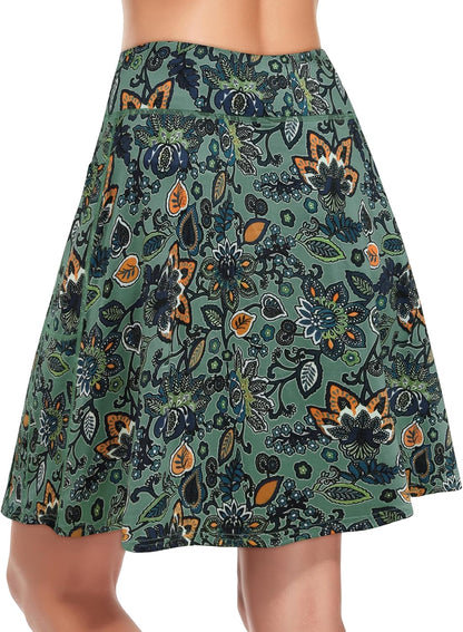 Women'S 20" Knee Length Skorts Skirts Tennis Athletic Golf Causal Skort with 4 Pockets